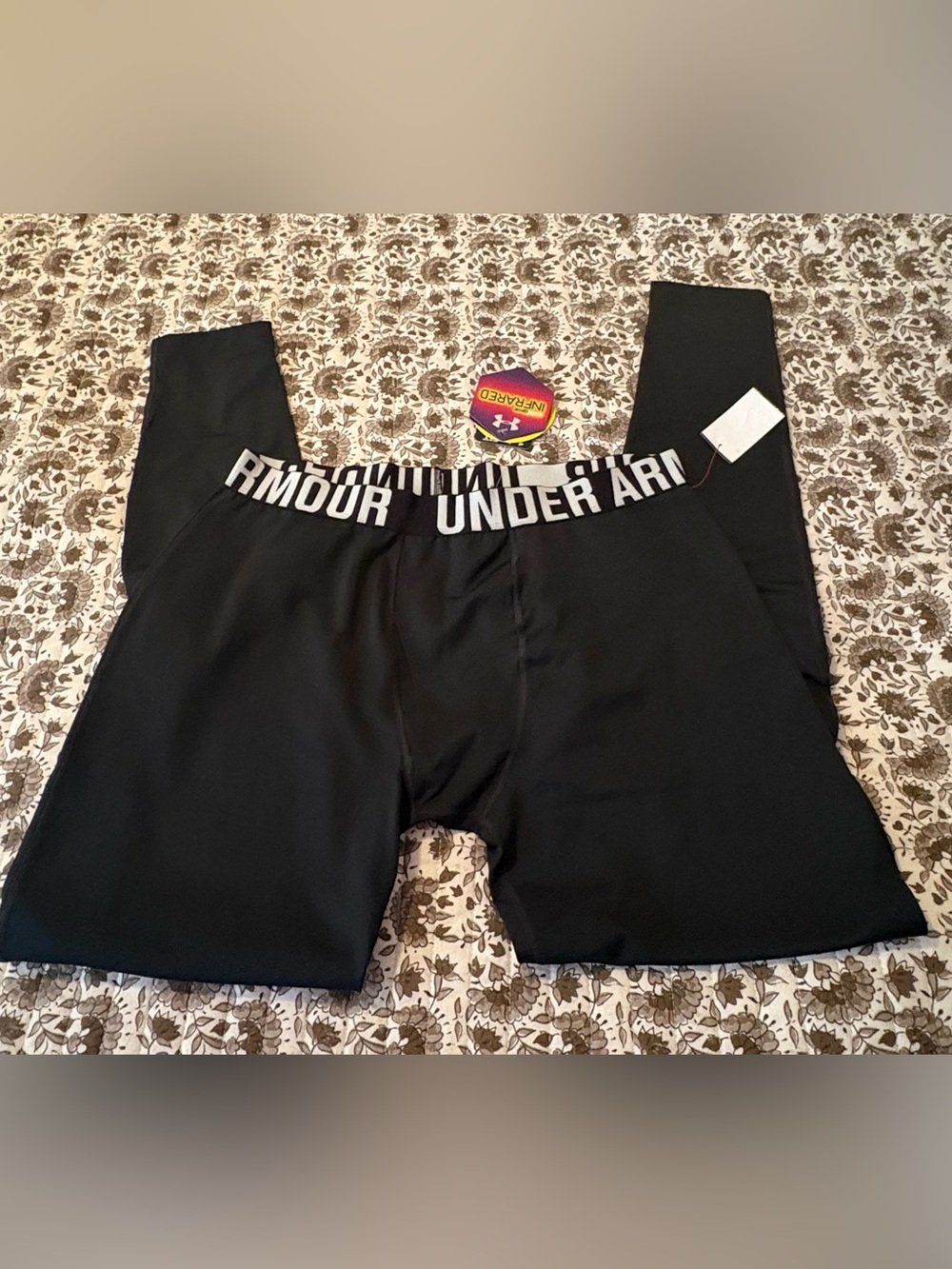Under Armour Black Men’s Infrared Pants with White Branded Waistband